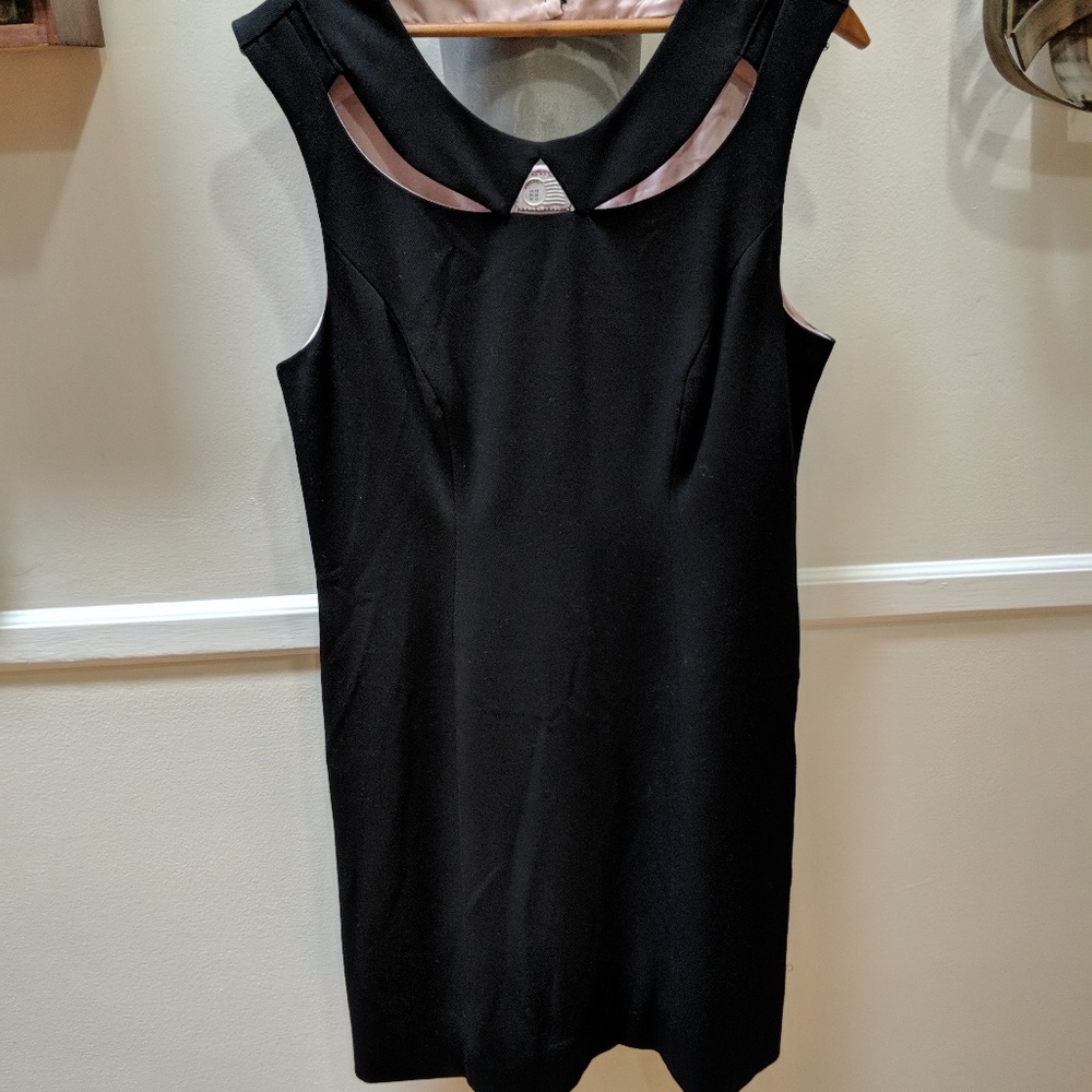 Anthropologi black dress fully-lined with cut outs